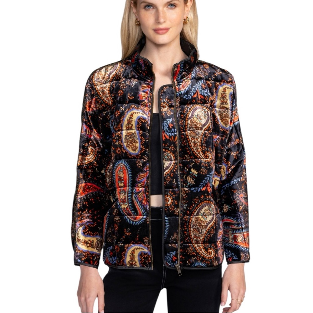 Johnny Was Dolman Quilted Jacket Sezana Velvet Paisley Size XS New
